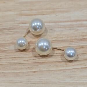 White Pearl Brooch Pin Dress Waist Cincher Neckline Fabric Tuck Clasp